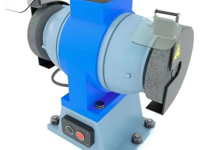 Industrial machine tool - Grinder machine blue 3D model