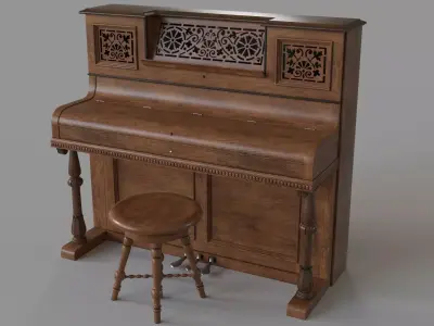 Antique Piano 3D model
