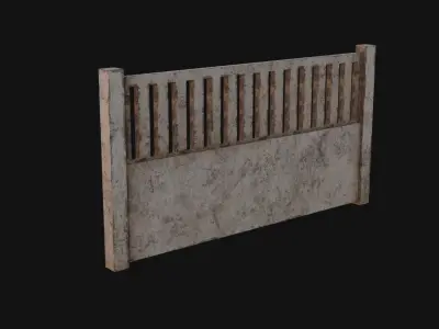Concrete Fence Low-poly 3D model purchase
