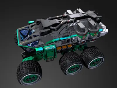 Mars Rover vehicle Low-poly 3D model