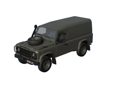 Military Land Rover Defender 110 Low-poly 3D model