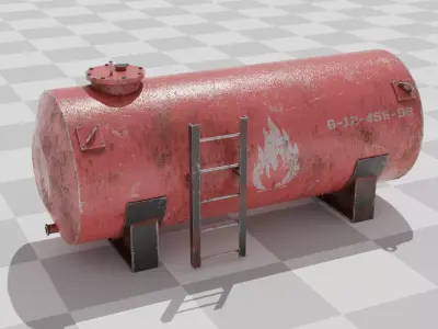 Oil Tank Low-poly 3D model