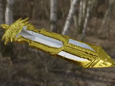 Sword Blade of olimpus Free gold highpoly  Free 3D model