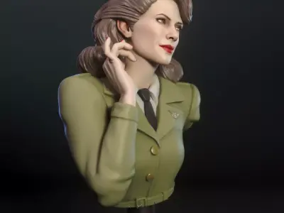 Peggy Carter from Captain America bust Free 3D print model