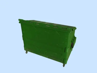 Dumpster lowpoly trash can Low-poly 3D model
