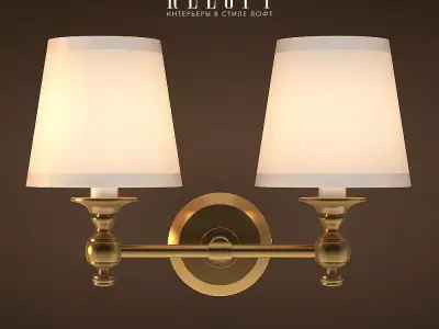 Double Lamp Bracket Lacquered Burnished Brass  3D model