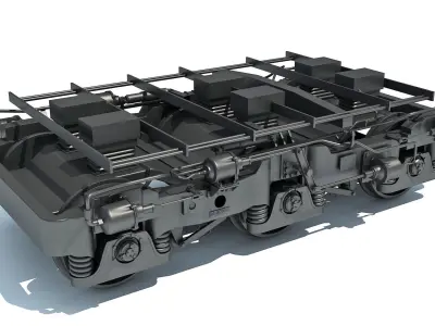 Hi-Ad Train Trucks Wheels 3D model