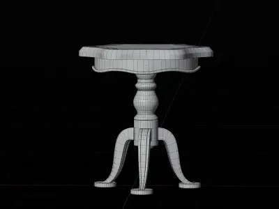 Rounded t-table 3d model Low-poly 3D model