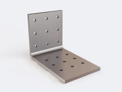 Bracket metal plate with holes 3D model