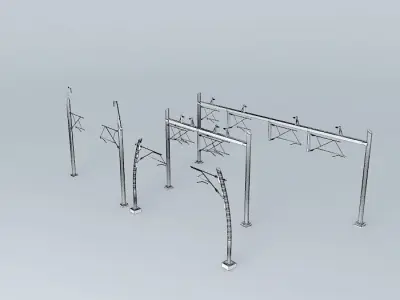 Dutch 25kV gantries Free 3D model