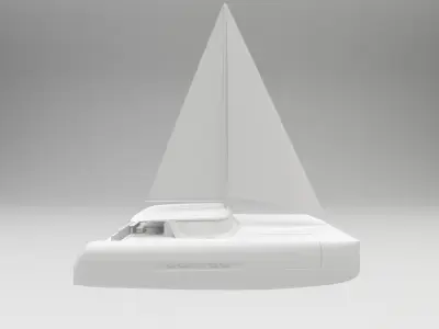 Modern sailing catamaran yacht 3D model