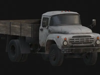 Rusty Old Soviet Truck Low-poly 3D model