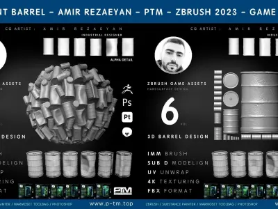 Rusty Metal Barrel PTM - Amir Rezaeyan Free 3D model