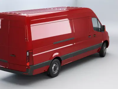 Generic Euro Long Panel Van Low-poly 3D model