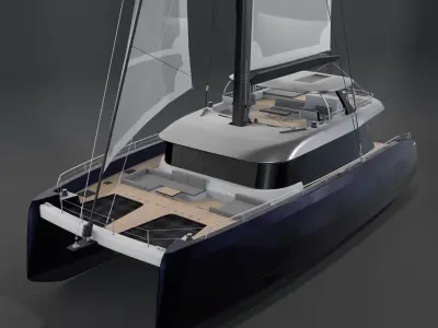 GENNY Luxury catamaran charter 3D model 80 Yacht Rendering PBR 3D model