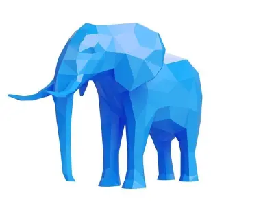 Elephant - polygonal Low-poly 3D model
