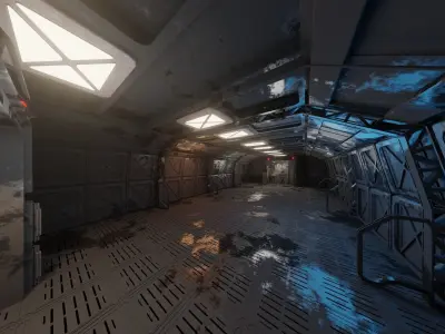 Computer hub and data center 3D model