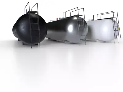 Metal tank container Low-poly 3D model
