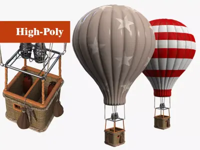 balloon high-poly textured 3D model