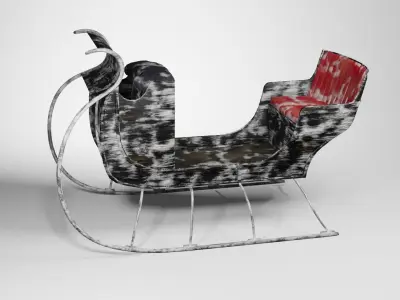 Frozen sleigh Low-poly 3D model