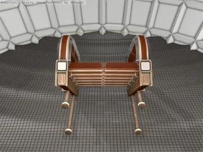 Wood Stairs - Construction Element 9 Low-poly 3D model