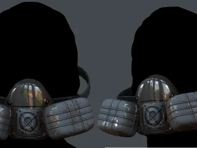 Gas mask helmet 3d model scifi Low-poly Low-poly 3D model Low-poly 3D model 37