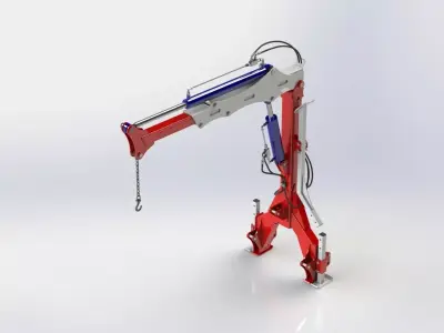 WG 0004 - Mounted crane 1000 kg 3D model