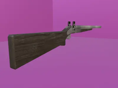 DOUBLE BARRELED SHOTGUN - LOW POLY - PS1 RETRO STYLE Low-poly 3D model