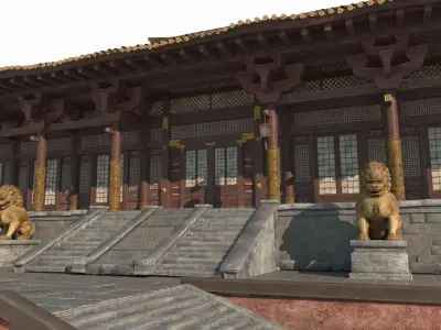 Asian ancient architecture palace 3D model