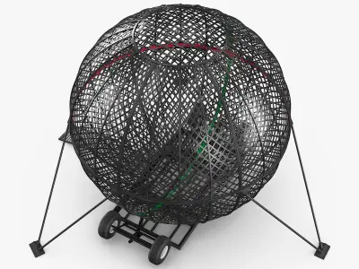 Stunt Motorcycle Globe Cage Steel 3D model