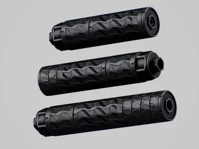 BDE 5 56 7 62 Suppressor Low-poly 3D model