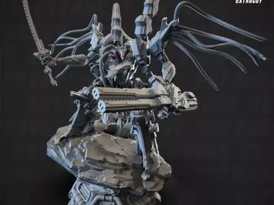 Wired Mech Static 100mm Set 3D print model