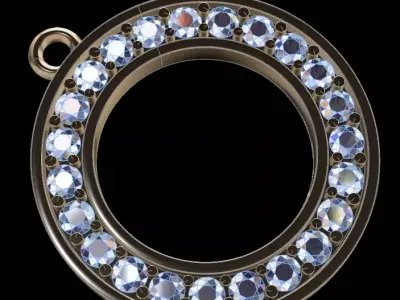 Dainty Round Halo Diamond Pendant 3D print model