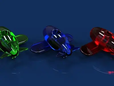 Acrylic toy planes Free 3D model