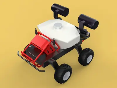 VEHICLE SPRAYER AUTONOMOUS UNMANNED ROBOT TRACTOR GROUND FIELD 3D model