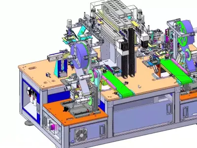 Automatic Dual-Head Flat Product Labelling Machine 3D CAD Model 3D model