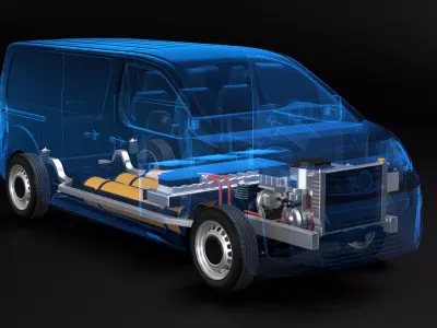 Hydrogen Fuel Cell Van Chassis X-Ray 3D model