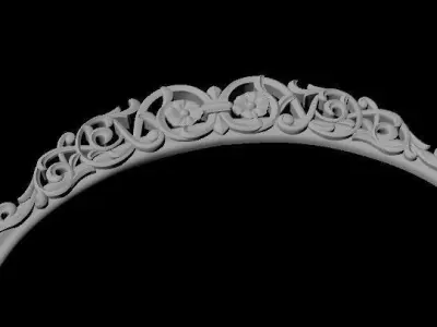 mirror die cut oval frame 3D model