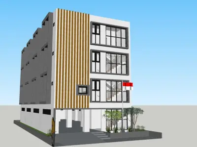 corporate office 3d story building 3D model