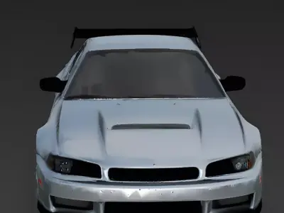 Realistic 90s Japanese Drift Car 3d model Low-poly 3D model
