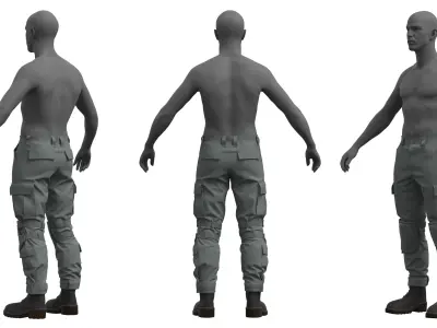 Military Tactical Combat Pants - Marvelous Designer 3D model