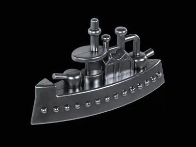 Monopoly Battleship Low-poly 3D model