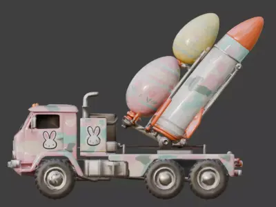 EASTER EGG ROCKET LAUNCHER MODEL Low-poly 3D model