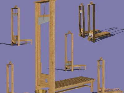 Guillotine Fbx Obj - on deviantart 3D model