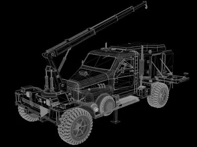 Survival crane truck resource harvester 3D model
