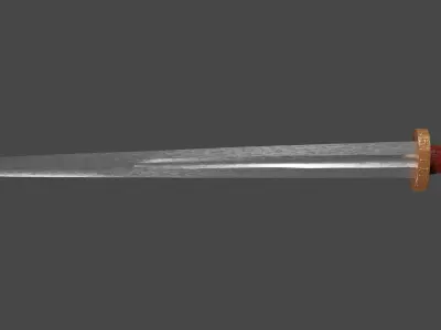 Excalibur sword with Spatha handle Low-poly 3D model