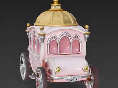 The Enchanted Empress Royal Carriage 3D Model Low-poly 3D model