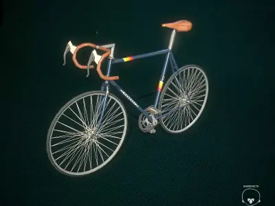 Low poly vintage bicycle Low-poly 3D model