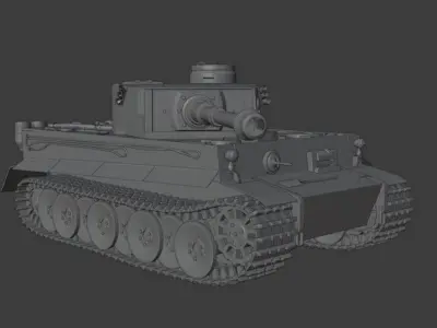 German Tiger-tank 1 3D model