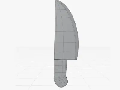 Cartoon kitchen knife Low-poly 3D model
